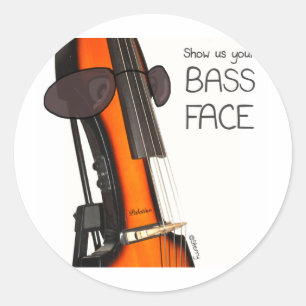 Sticker Rond Montre-nous ton Visage de basse ! - Cartoons Sterr