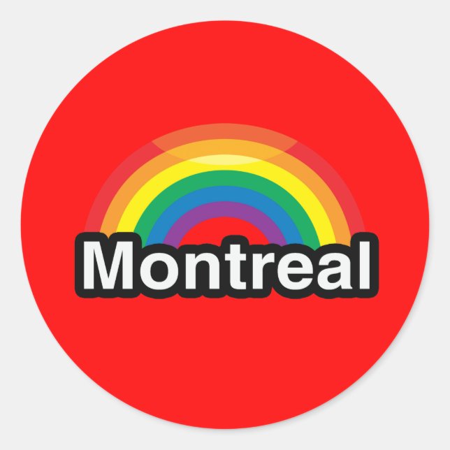 STICKER ROND MONTRÉAL PRIDE LGBT RAINBOW (Devant)