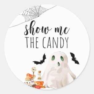Sticker Rond Montrez-moi le fantôme de l'aquarelle de bonbon
