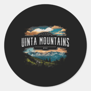 Sticker Rond Monts Uinta Utah Randonnée Extérieur Vintage