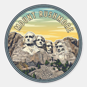 Sticker Rond Monument national du Mont Rushmore Voyage