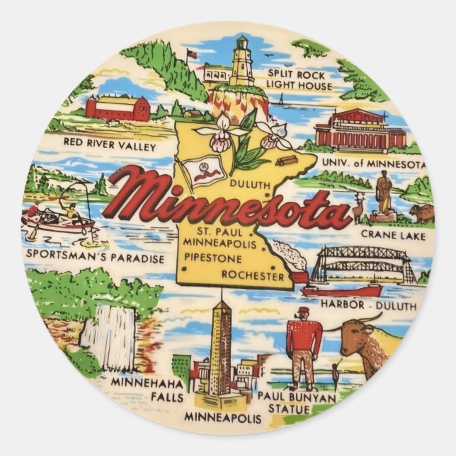 Sticker Rond Monuments du Minnesota  (Devant)