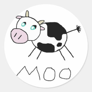 Sticker Rond Moo Cow