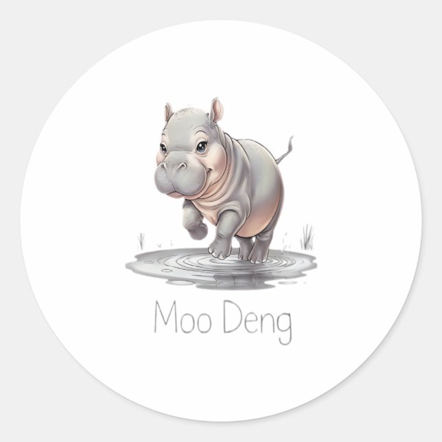 Sticker Rond Moo Deng 2024 (Devant)