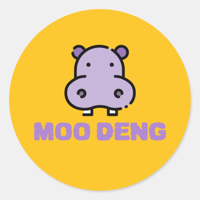Sticker Rond Moo Deng Baby Hippo (Devant)