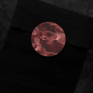 Sticker Rond Moody Agate   Henné sang rouge grenat bijou ton