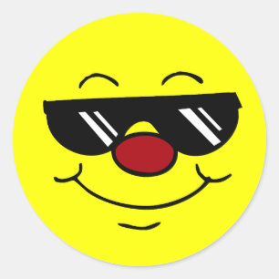 Sticker Rond Moody Face Grumpey