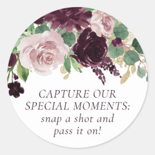 Sticker Rond Moody Passion   Caméra jetable violet spectaculair