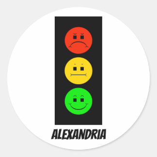 Sticker Rond Moody Stoplight personnalisable avec nom