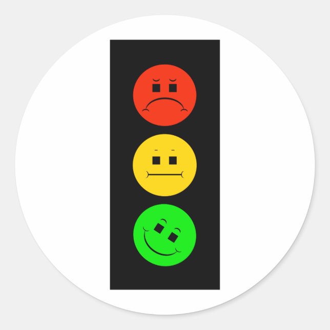 Sticker Rond Moody Stoplight Tilté Vert (Devant)