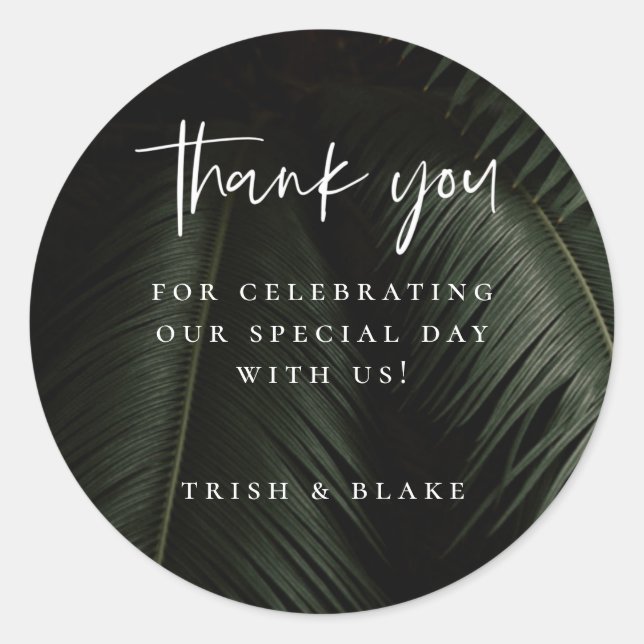 Sticker Rond Moody Tropics Merci (Devant)