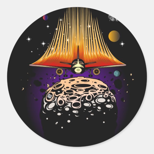 Sticker Rond Moon Landing  (Devant)
