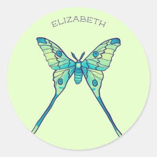 Sticker Rond Moon Moth Magic - Papillon Lover Art