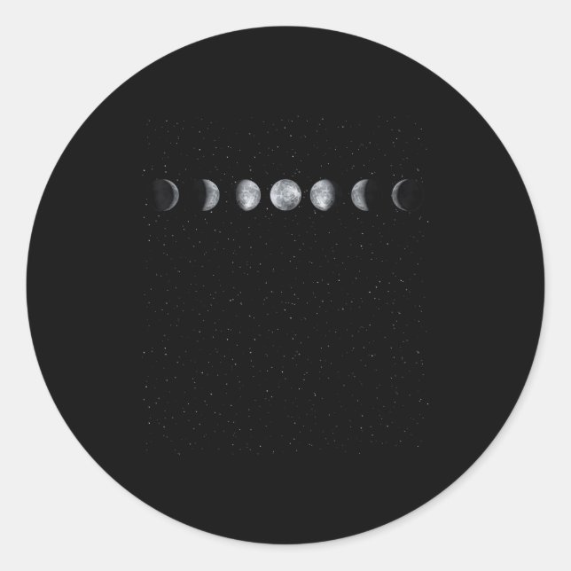 Sticker Rond Moon Phase Scientist Gift Astronomy  (Devant)