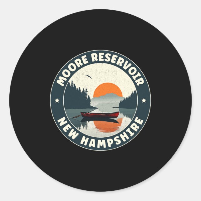 Sticker Rond Moore Reservoir New Hampshire Sunset T Shirt  (Devant)