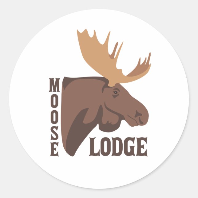 Sticker Rond Moose Lodge (Devant)