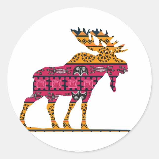 Sticker Rond Moose silhouette (Devant)