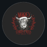 Sticker Rond Mooy Christmas Cow Lover Club Western Père Noël Co<br><div class="desc">Mooy Christmas Cow Lover Club Western Père Noël Cow Femmes Hommes</div>