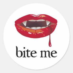 Sticker Rond Mordez-moi vampire