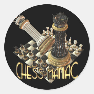 Sticker Rond Mordu d'échecs
