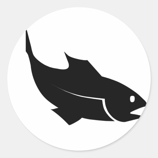 Sticker Rond Moreno poisson - Aller la pêche (Devant)