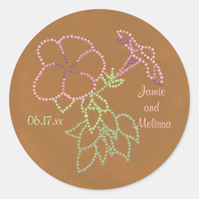 Sticker Rond Morning Glories, Mariage Enregistrer les autocolla (Devant)