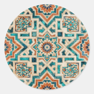 Sticker Rond Moroccan Mosaic Pattern
