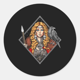 Sticker Rond Morrigan Déesse Mythologie Celtique Pagan Deity Of