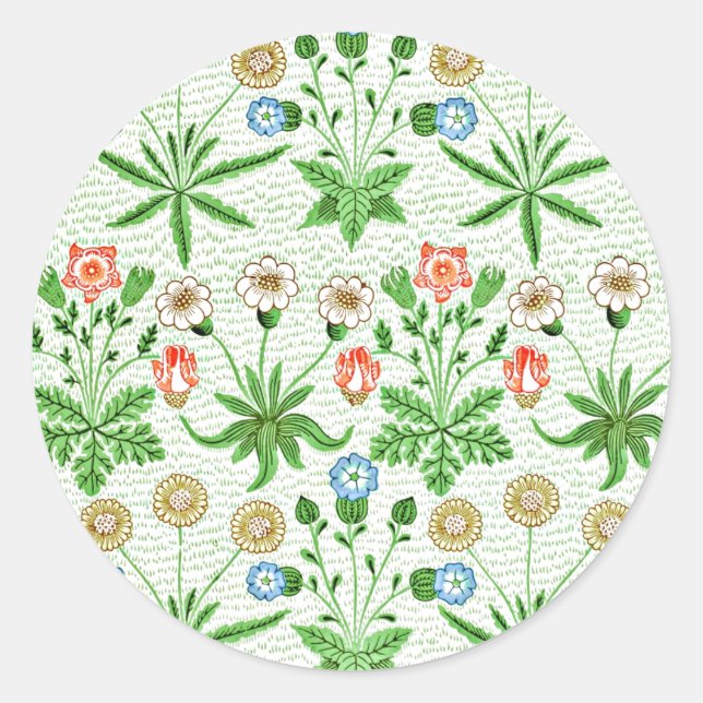 Sticker Rond Morris - Daisy par William Morris (Devant)