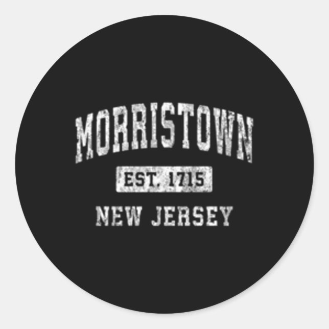 Sticker Rond Morristown New Jersey Nj Établissement Sports (Devant)