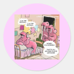 Sticker Rond Morse chantant Parents inquiets Drôle