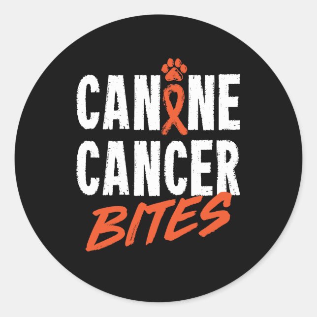 Sticker Rond Morsures de cancer canin (Devant)