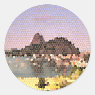 Sticker Rond Mosaïque de sucre-pain Rio