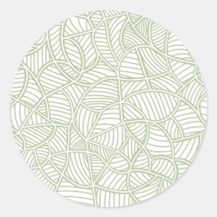 Sticker Rond Mosaïque feuille aléatoire vert pâle