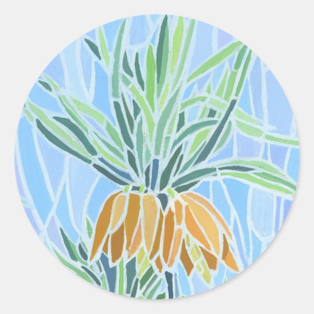 Sticker Rond Mosaïque florale (Devant)