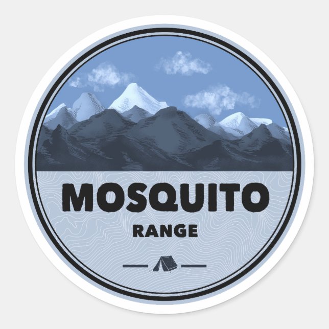 Sticker Rond Mosquito Range Colorado Camping (Devant)
