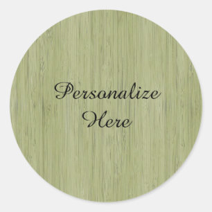 Sticker Rond Moss Green Bamboo Wood Grain Look