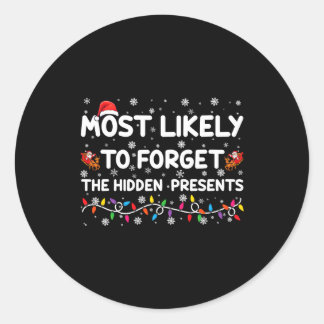 Sticker Rond Most Likely To Forget The Hidden Xmas
