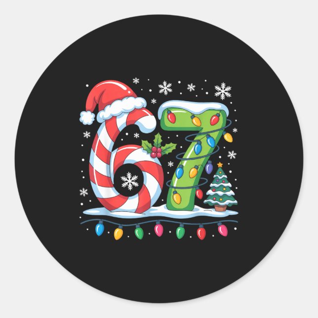 Sticker Rond Most Likely To Say 67 Christmas Matching 7 6 Famil (Devant)