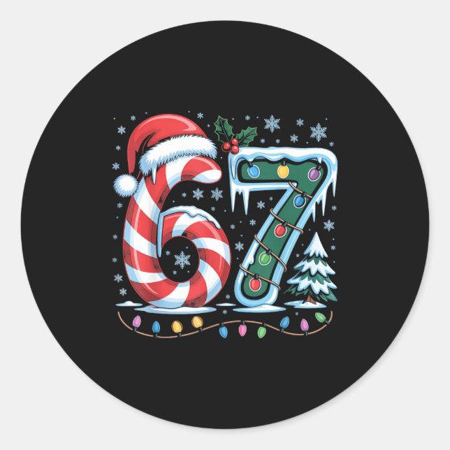 Sticker Rond Most Likely To Say 67 Christmas Matching 7 6 Famil (Devant)