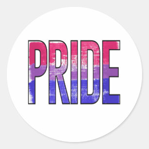 Sticker Rond Mot Bisexuel Fier