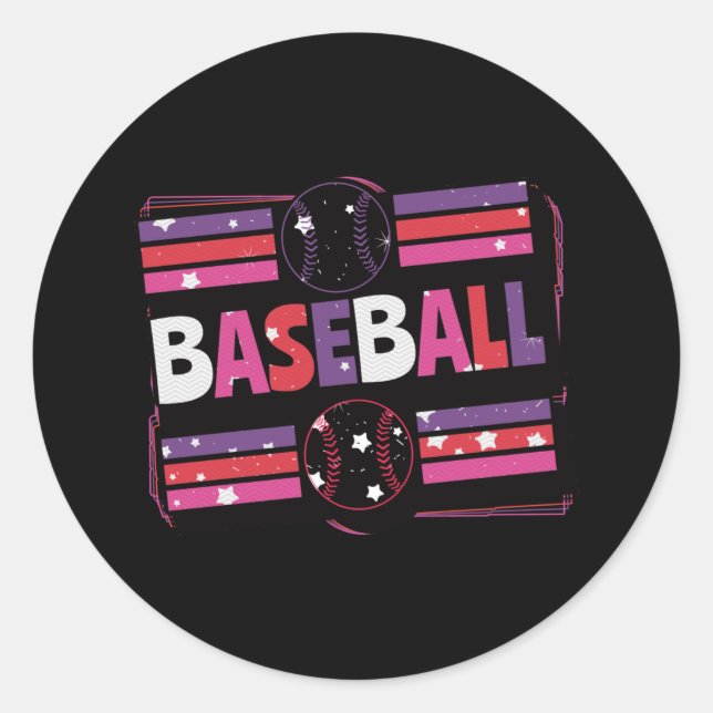 Sticker Rond Mot de baseball féminin (Devant)