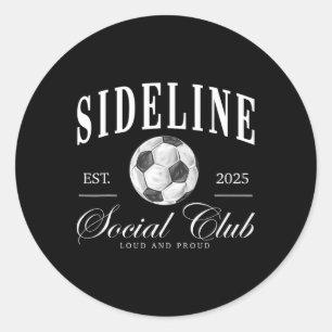 Sticker Rond Mot de club social de côté des femmes Footballeuse