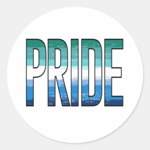 Sticker Rond Mot de fierté gay masculin