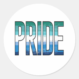 Sticker Rond Mot de fierté gay masculin