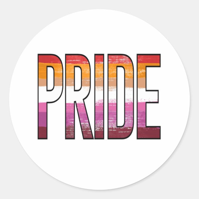 Sticker Rond Mot de fierté lesbienne (Devant)