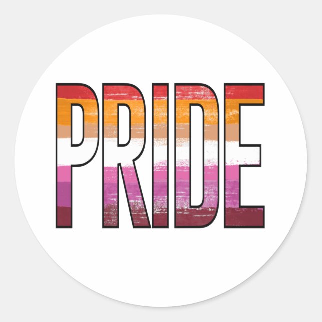 Sticker Rond Mot de fierté lesbienne (Devant)