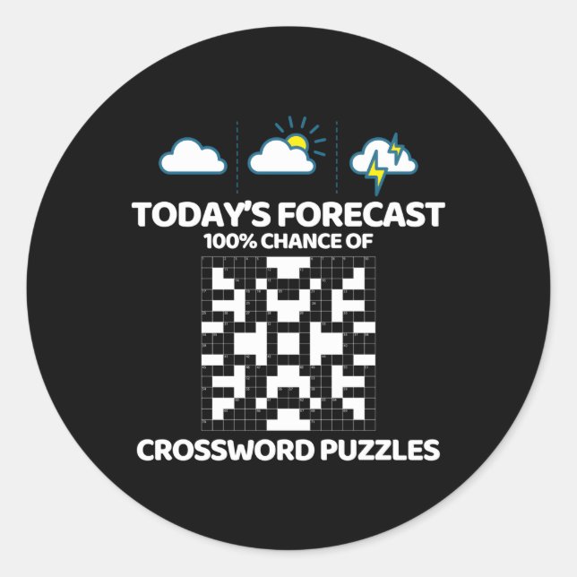 Sticker Rond Mot-de-passe Mot-de-croisement Puzzle (Devant)