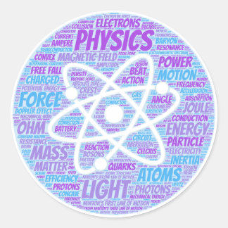 Sticker Rond Mot de physique Cloud