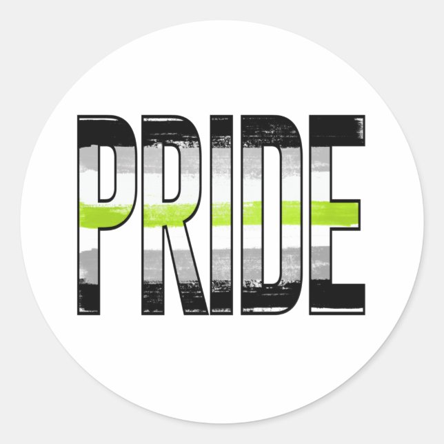 Sticker Rond Mot d'orgueil agender (Devant)